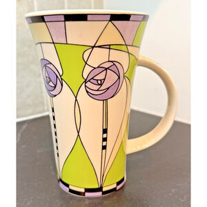DUNOON Strone Mackintosh Rose Art Deco Nouveau Mug Made in Scotland Tall 16oz.